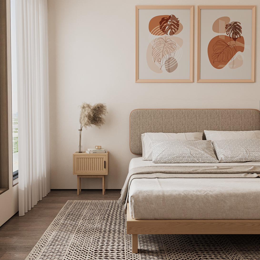 Roooms Badia bedroom detail — dresser mirror and bedside lighting Dubai