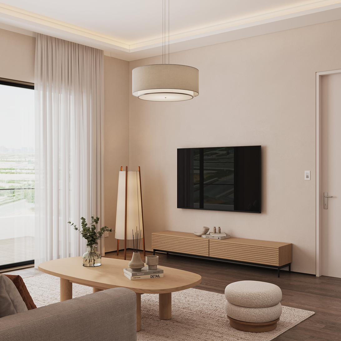 Badia Bayt — fully furnished Dubai apartment with lighting and accessories